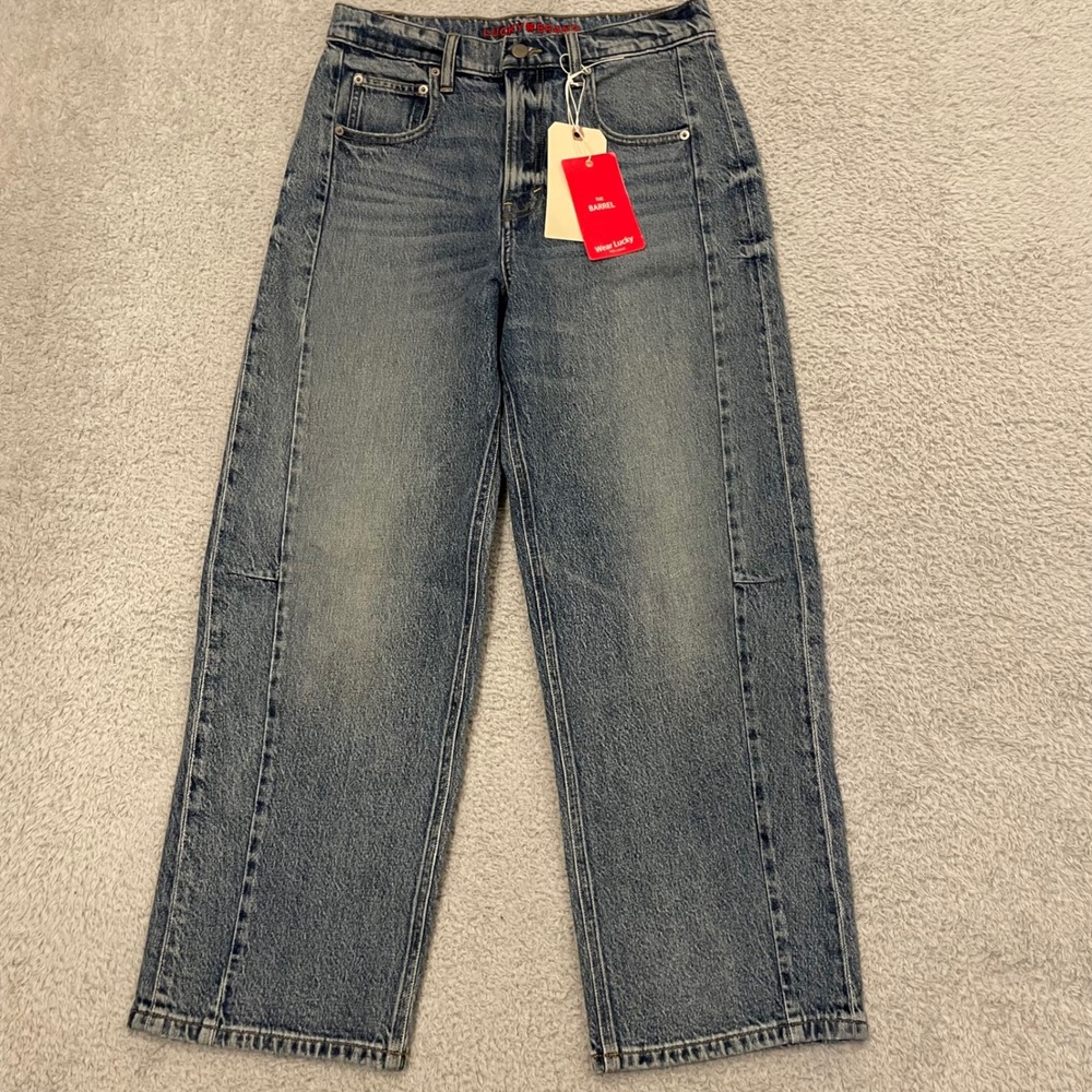 NWT Lucky Brand The Barrel Jeans Womens 6/28 R High Rise Wide Leg Sample